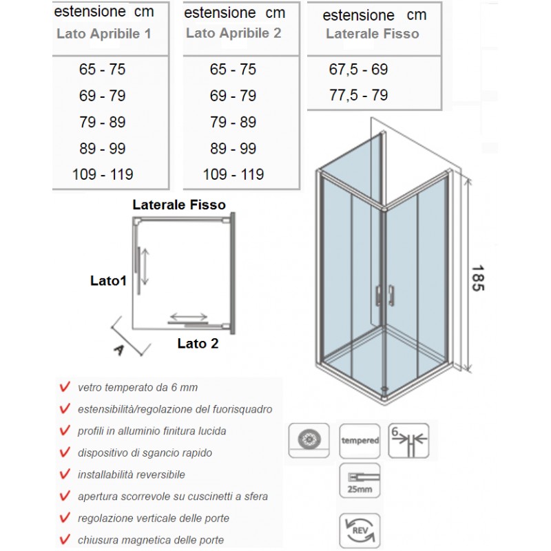 Box Doccia Altezza Standard.Doccia Eccezionale Altezza Doccia