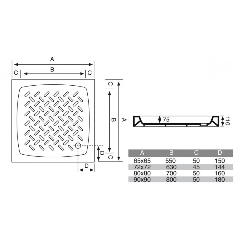 Piatto Doccia Angolare 65x65.Piatto Doccia 65x65 H 11 Cm Quadrato In Porcellana Vendita Online Italiaboxdoccia