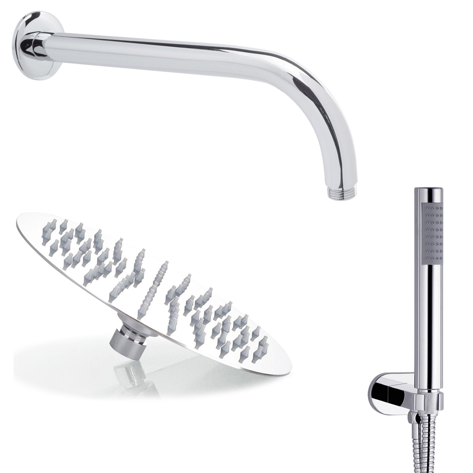 Set incasso doccia completo a muro soffione + braccio + doccetta e tubo  flessibile - Vendita Online ItaliaBoxDoccia