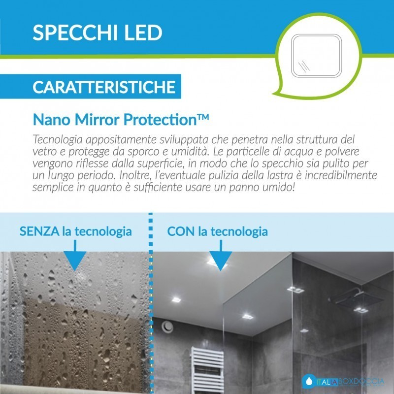 Specchio da Bagno Filo Lucido Sagomato Cornice Satinata Stile Retrò