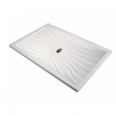 Piatto Doccia Onda 80 x 140 Extrapiatto in Vetroresina Gelcoats di Colore Bianco Altezza 3 cm