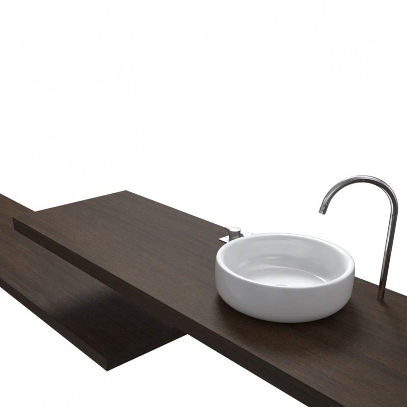 Mensola lavabo bagno - top mensolone legno Wengè