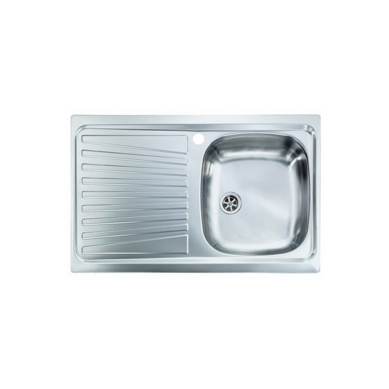 Lavello Cucina a vasca singola 86x50 cm in acciaio inox con gocciolatoio  sinistra - Vendita Online ItaliaBoxDoccia
