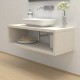 Top Bagno con vano portaoggetti Larghezza 60 x Profondità 45 cm in abete per lavabi d'appoggio