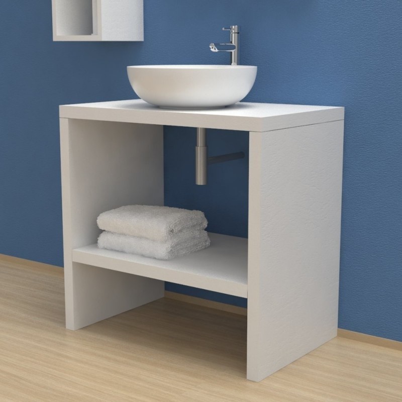 Mobile Bagno con fianchi a terra e vano portaoggetti Larghezza 100 x  Profondità 45 cm in abete per lavabi d'appoggio - Vendita Online  ItaliaBoxDoccia