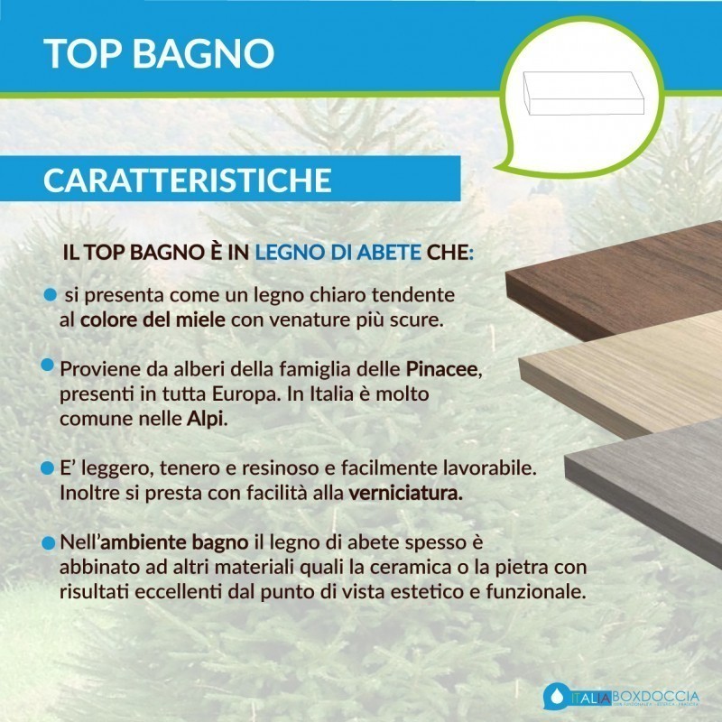 Mobile Bagno con fianchi a terra e vano portaoggetti Larghezza 110 x  Profondità 40 cm in abete per lavabi d'appoggio - Vendita Online  ItaliaBoxDoccia