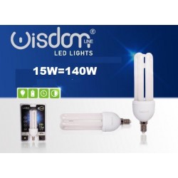 Lampadina LED 3 tubi Calda E14 15W 3000k WISDOM