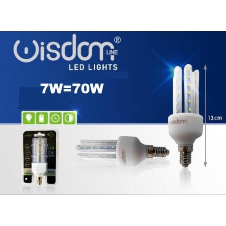 Lampadina LED 3 tubi Calda E14 7W 3000k WISDOM - Vendita Online  ItaliaBoxDoccia