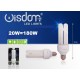 Lampadina LED 3 tubi Calda E14 7W 3000k WISDOM