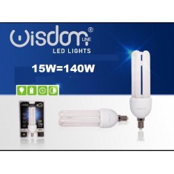 Lampadina LED 3 tubi Fredda E14 15W 6500k WISDOM