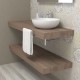 Top Bagno Larghezza 100 x Profondità 45 cm in abete per lavabi d'appoggio con portasciugamano