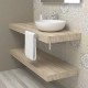 Top Bagno Larghezza 110 x Profondità 50 cm in abete per lavabi d'appoggio con portasciugamano