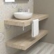 Top Bagno Larghezza 110 x Profondità 50 cm in abete per lavabi d'appoggio con portasciugamano