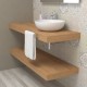 Top Bagno Larghezza 120 x Profondità 45 cm in abete per lavabi d'appoggio con portasciugamano