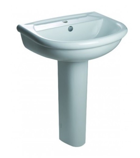 Lavandino Bagno Con Colonna.Lavabo Monoforo Elios Con Colonna In Ceramica 56x44 5 Cm Bianco Azzurra Vendita Online Italiaboxdoccia