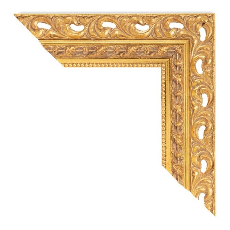 Cornice classica traforata quadro barocco oro su misura legno