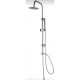 Colonna doccia con deviatore soffione slim in acciaio inox 304 tondo diametro 30 cm e doccetta cromata