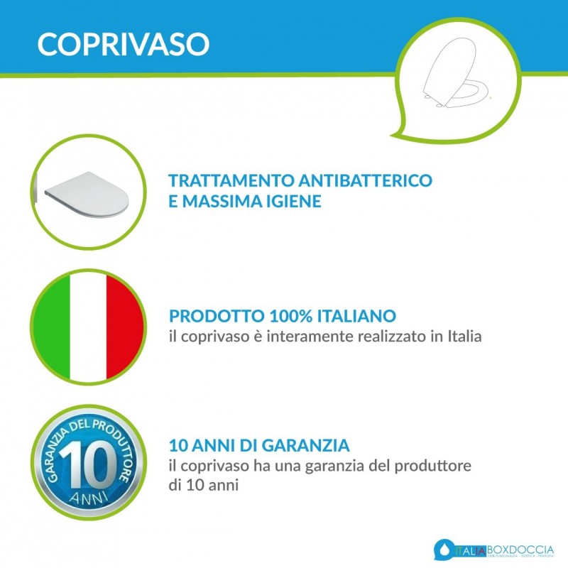 Copriwater Vera originale chiusura softclose avvolgente di Ceramica Az