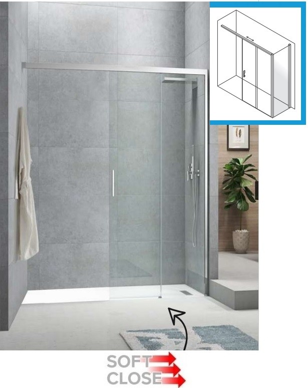 Vendita porta doccia scorrevole 145 cm trasparente serie s