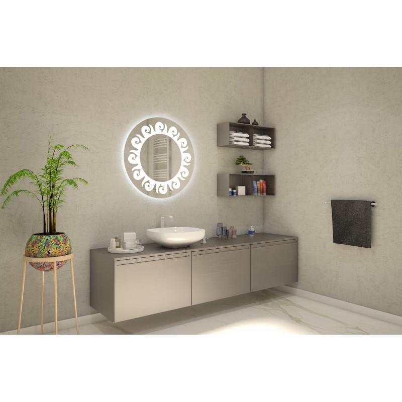 Specchio da Bagno Su Misura con Angoli Squadrati Altoparlante Bluetooth e  Disegno Sabbiato Retroilluminato led 20W art. speA23 - Vendita Online  ItaliaBoxDoccia