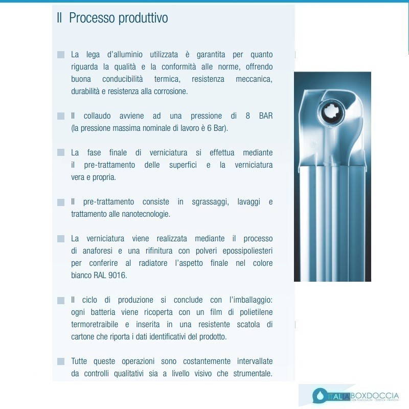 RADIATORI 2000 SPA - RADIATORE TERMOSIFONE CALORIFERO IN ALLUMINIO KALDUS  H.1400, Radiatori, Radiatori alluminio