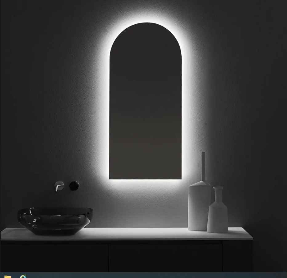 Specchio Bagno Semicircolare Su Misura Filo Lucido Retroilluminato led 20W  mod. Dalia6 - Vendita Online ItaliaBoxDoccia