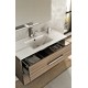 Mobile da Bagno 100 cm Larice Sospeso con Lavabo e Specchiera