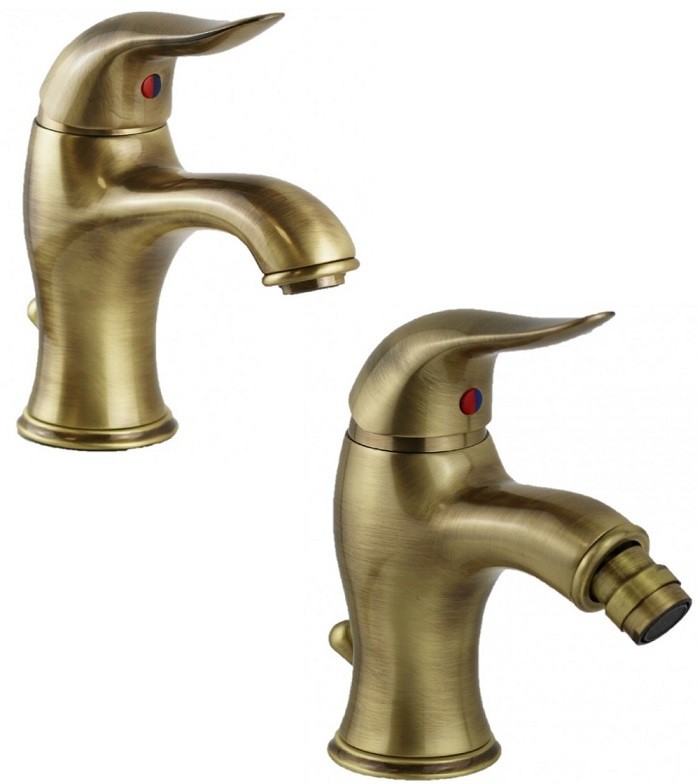 Coppia di miscelatori in ottone bronzato anticato lavabo + bidet Wilson di  Nice - Vendita Online ItaliaBoxDoccia