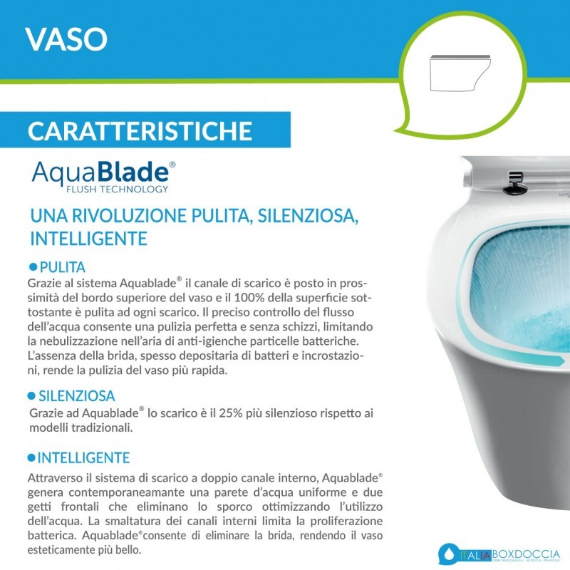 Ideal Standard TESI set sanitari sospesi, vaso AquaBlade® con sedile slim  senza chiusura rallentata, bidet monoforo con troppopieno, colore bianco  finitura lucido T354701-T457001