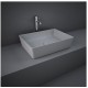 Lavabo rettangolare FEELING 50 x 36 cm con piletta inclusa di Rak Ceramics grigio opaco profilo slim cod.FEECT5000503A