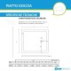 Piatto Doccia 90x90 cm in Acrilico Sanitario rinforzato con vetro resina di Colore Bianco Altezza 6 cm