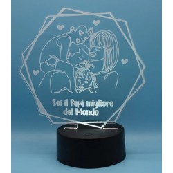 Lampada 3d Grazie Papà in plexiglass disegno inciso laser illuminazione led  rgb con telecomando - Vendita Online ItaliaBoxDoccia