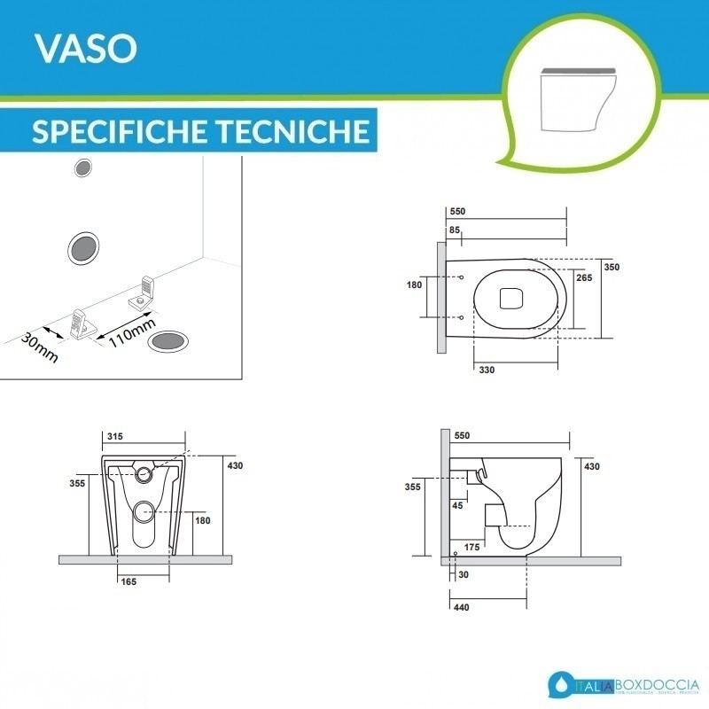 Sanitari Nolita di Kerasan Vaso Tecnologia Rimless con Scarico Traslato +  Bidet in ceramica bianco lucido - Vendita Online ItaliaBoxDoccia