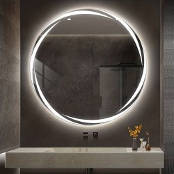 Specchio da Bagno a Forma Ovale con Disegno Sabbiato Retroilluminato led  20W art. spe512 - Vendita Online ItaliaBoxDoccia