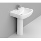 Lavabo su colonna da 65 cm con foro per rubinetto bianco lucido Gemma 2 di Dolomite