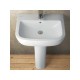 Lavabo su colonna da 65 cm con foro per rubinetto bianco lucido Gemma 2 di Dolomite