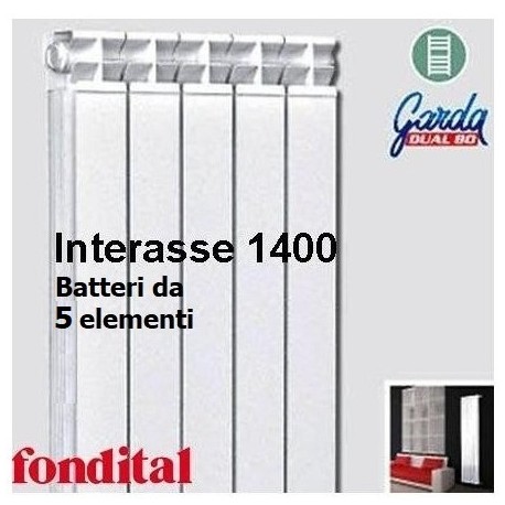 Radiatore in Alluminio Interasse 1400 Fondital garda dual80 batteria da 5 elementi