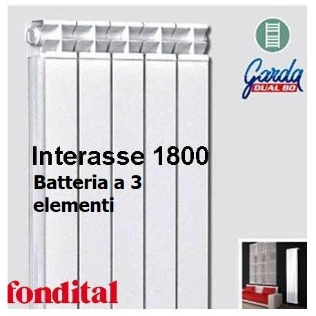 Radiatore in Alluminio Interasse 1800 fondital garda dual80 batteria da 3 elementi