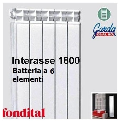 Radiatore in Alluminio Interasse 1800 fondital garda dual80 batteria da 6 elementi