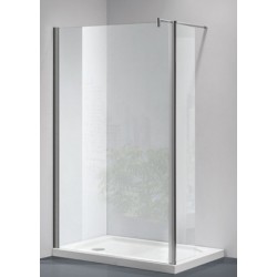 Parete Walk-in 67,3 cm. con antina mobile paraspruzzi cm 30 Cristallo Trasparente 6 mm Altezza 200 cm