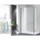 Parete Walk-in 67,3 cm. con antina mobile paraspruzzi cm 30 Cristallo Trasparente 6 mm Altezza 200 cm