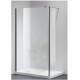 Parete Walk-in 107,3 cm. con antina mobile paraspruzzi cm 30 cristallo trasparente 6 mm altezza 200 cm