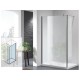 Parete Walk-in 107,3 cm. con antina mobile paraspruzzi cm 30 cristallo trasparente 6 mm altezza 200 cm