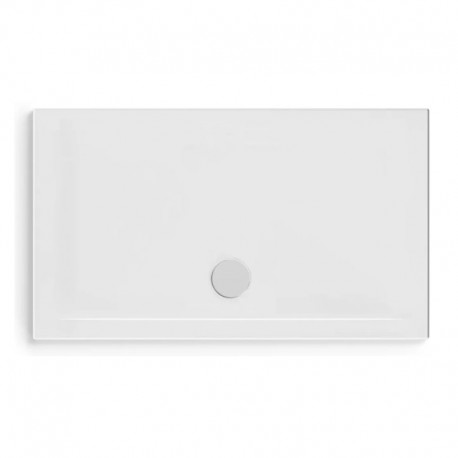 Piatto doccia 80x100 altezza 4 cm. rettangolare in ceramica bianco + Piletta Sifonata marca ceramica dolomite modello squash