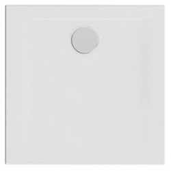 Piatto doccia 80x80 altezza 4 cm. quadrato in ceramica bianco + Piletta Sifonata marca ceramica dolomite modello squash