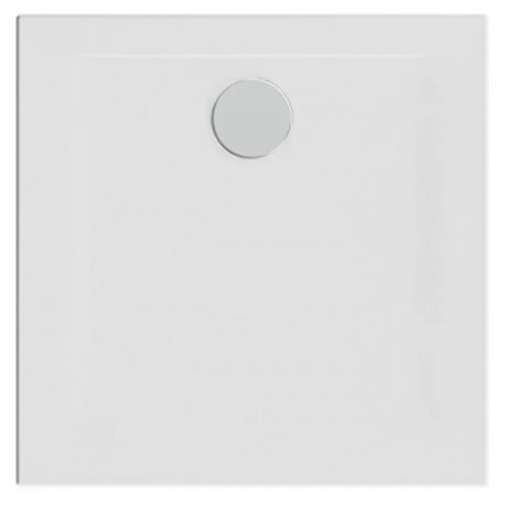 Piatto doccia 80x80 altezza 4 cm. quadrato in ceramica bianco + Piletta Sifonata marca ceramica dolomite modello squash