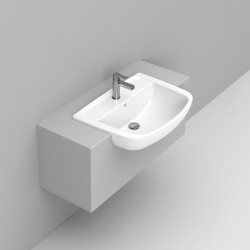 Lavabo Semincasso larghezza 65 x 48 profondità cm. in Ceramica Bianco lucido marca Ceramica Dolomite modello Euro