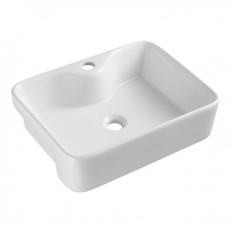 Lavabo Semincasso larghezza 48,5 x 37,5 profondità cm. in Ceramica Bianco lucido modello Italia