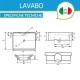 Lavabo Semincasso larghezza 48,5 x 37,5 profondità cm. in Ceramica Bianco lucido modello Italia