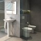 Lavabo da 55 cm ad installazione terra su colonna con foro per rubinetto bianco lucido Morning di Rak Ceramics